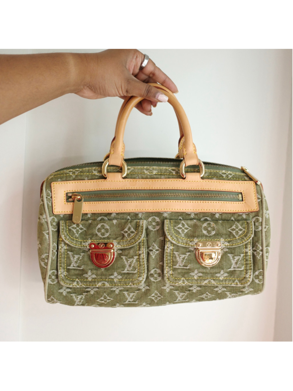 LOUIS VUITTON Vintage Khaki Denim Neo Speedy